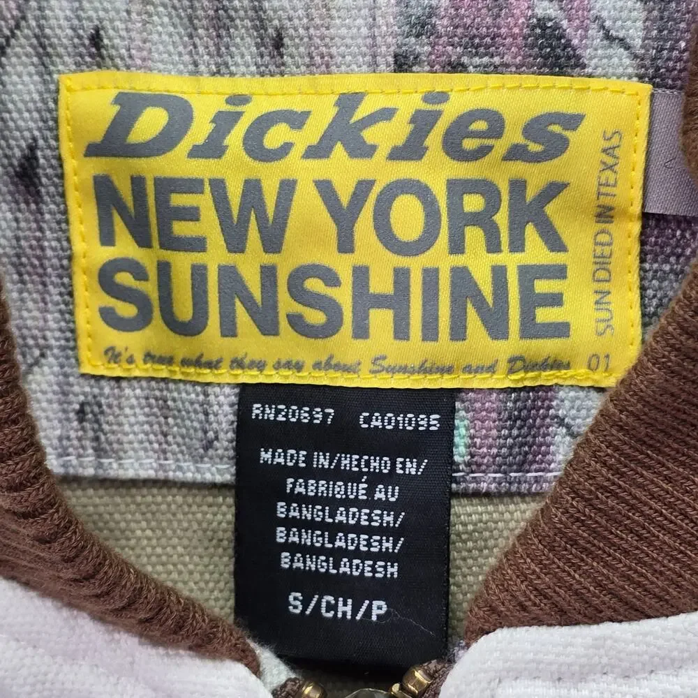Dickies New York Sunshine Vest Mens Small City Cowboy Photoreal Canvas Full Zip